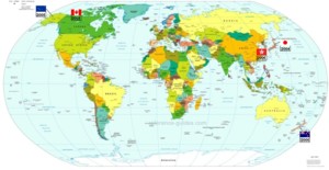Weltkarte mit meinen bereisten Ländern